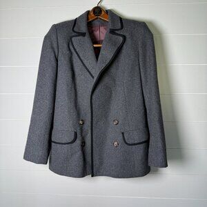 Vintage Women’s 50s 60s Wool Gray Unbranded Blazer Jacket Size Sz 8